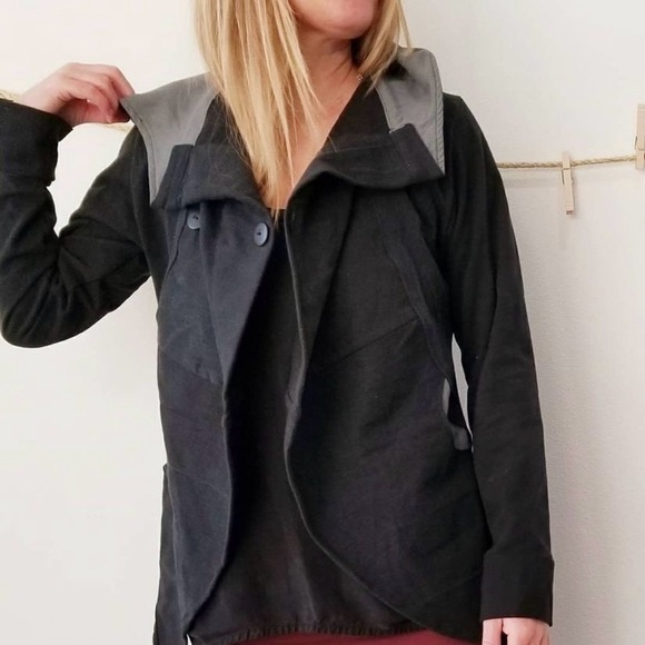 Layers Squared Asymmetrical Lagenlook New Year Jacket, Black / Grey - Picture 1 of 6